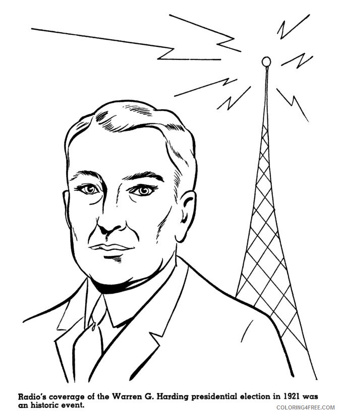 African American Activists Coloring Pages Printable Sheets Warren Harding American 2021 a Coloring4free