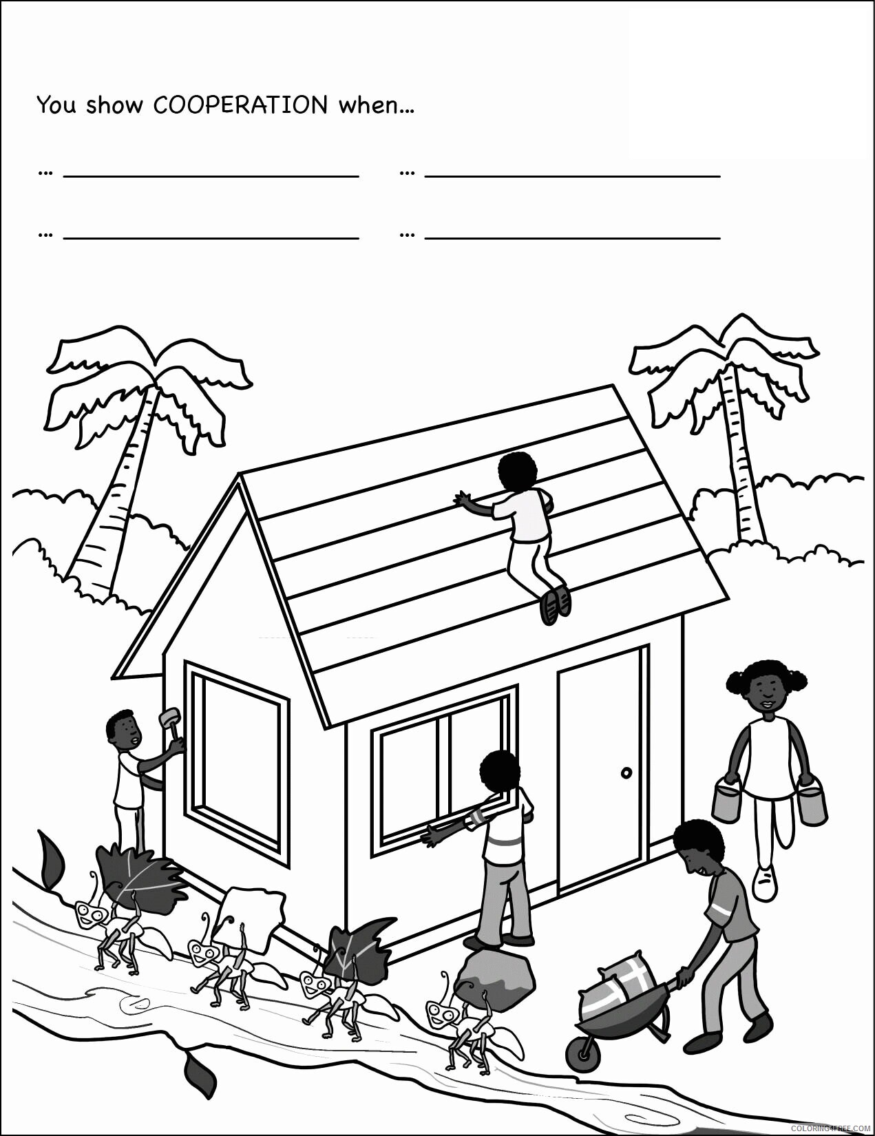 African Hut Coloring Pages Printable Sheets Citizenship Page Pages 2021 a 2803 Coloring4free