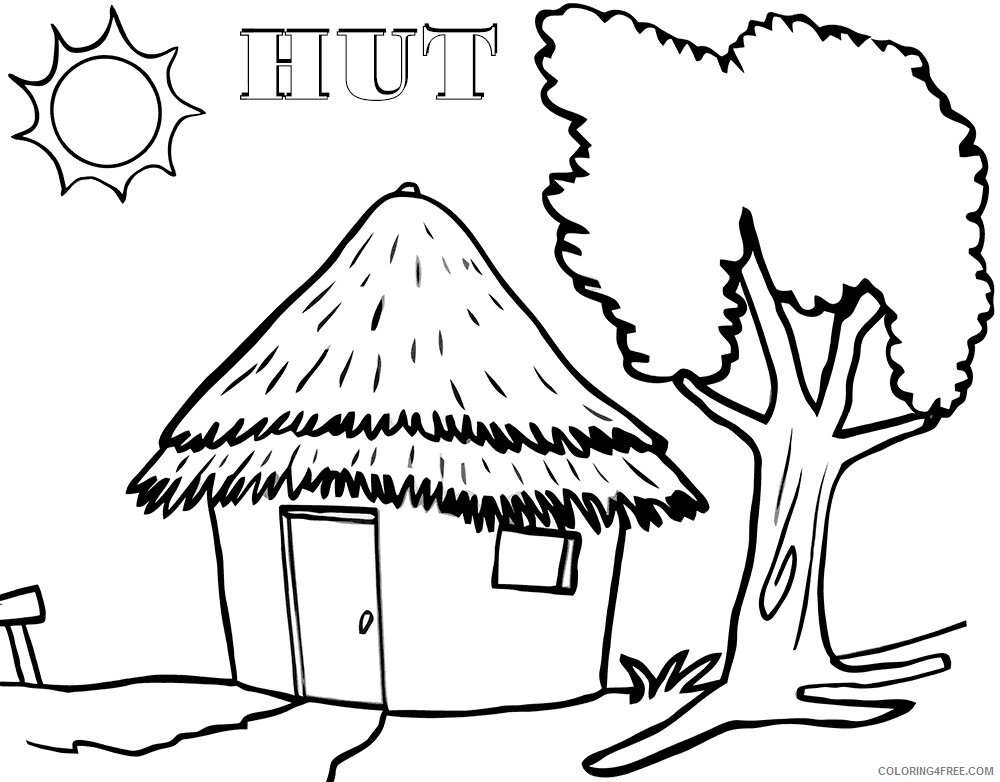 African Hut Coloring Pages Printable Sheets Hut in 2020 2021 a 2805 Coloring4free