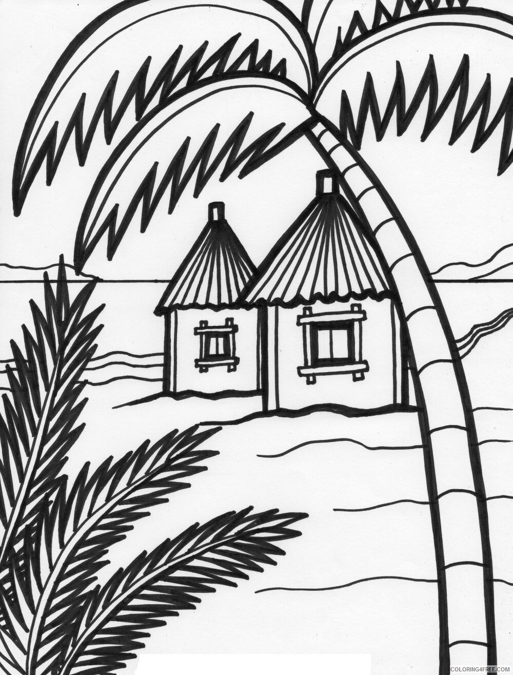 African Hut Coloring Pages Printable Sheets island 6 jpg 1 2021 a 2807 Coloring4free