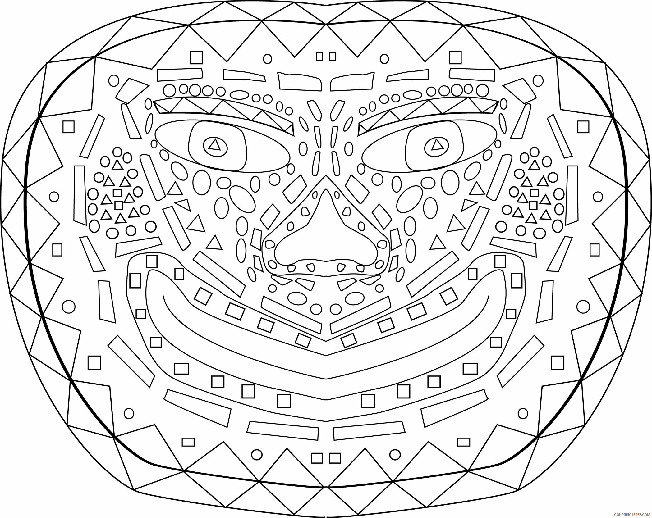 African Mask Coloring Page Printable Sheets 13 Images of Tribal Mask 2021 a 2814 Coloring4free