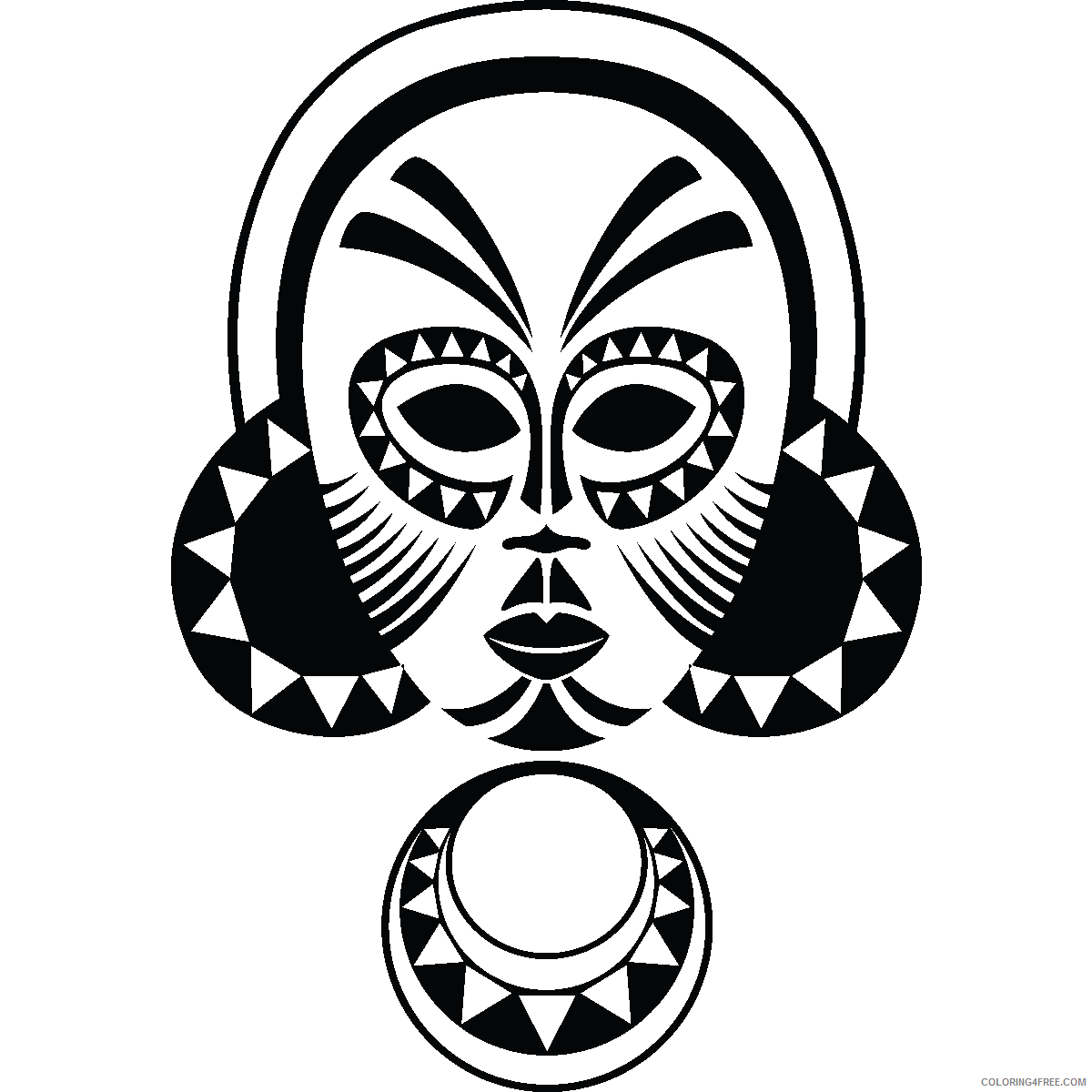 African Mask Coloring Page Printable Sheets 13 Images of Tribal Mask 2021 a 2815 Coloring4free