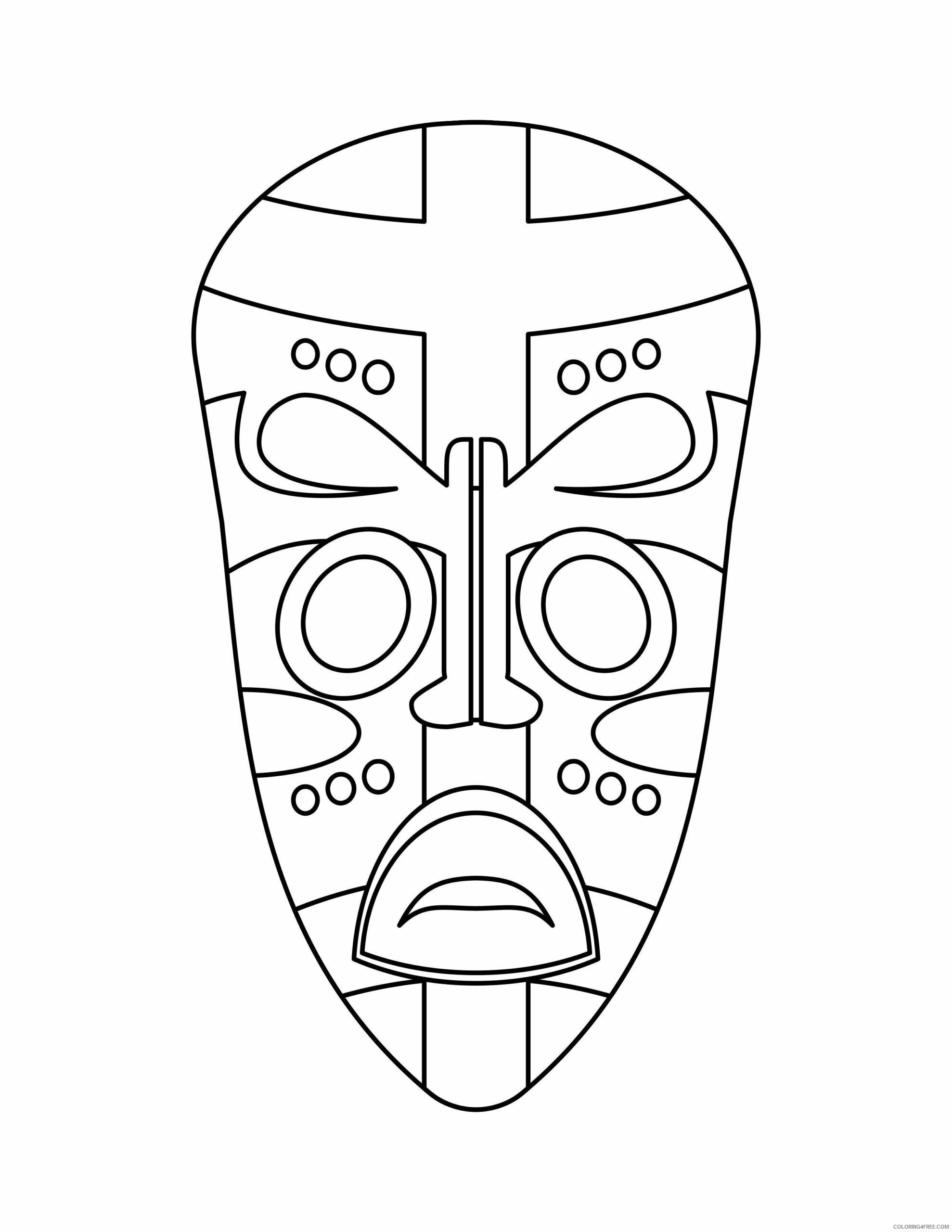 African Mask Coloring Page Printable Sheets African Mask Page 1 2021 a 2816 Coloring4free