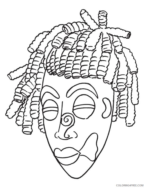 African Mask Coloring Page Printable Sheets African mask page Download 2021 a 2819 Coloring4free