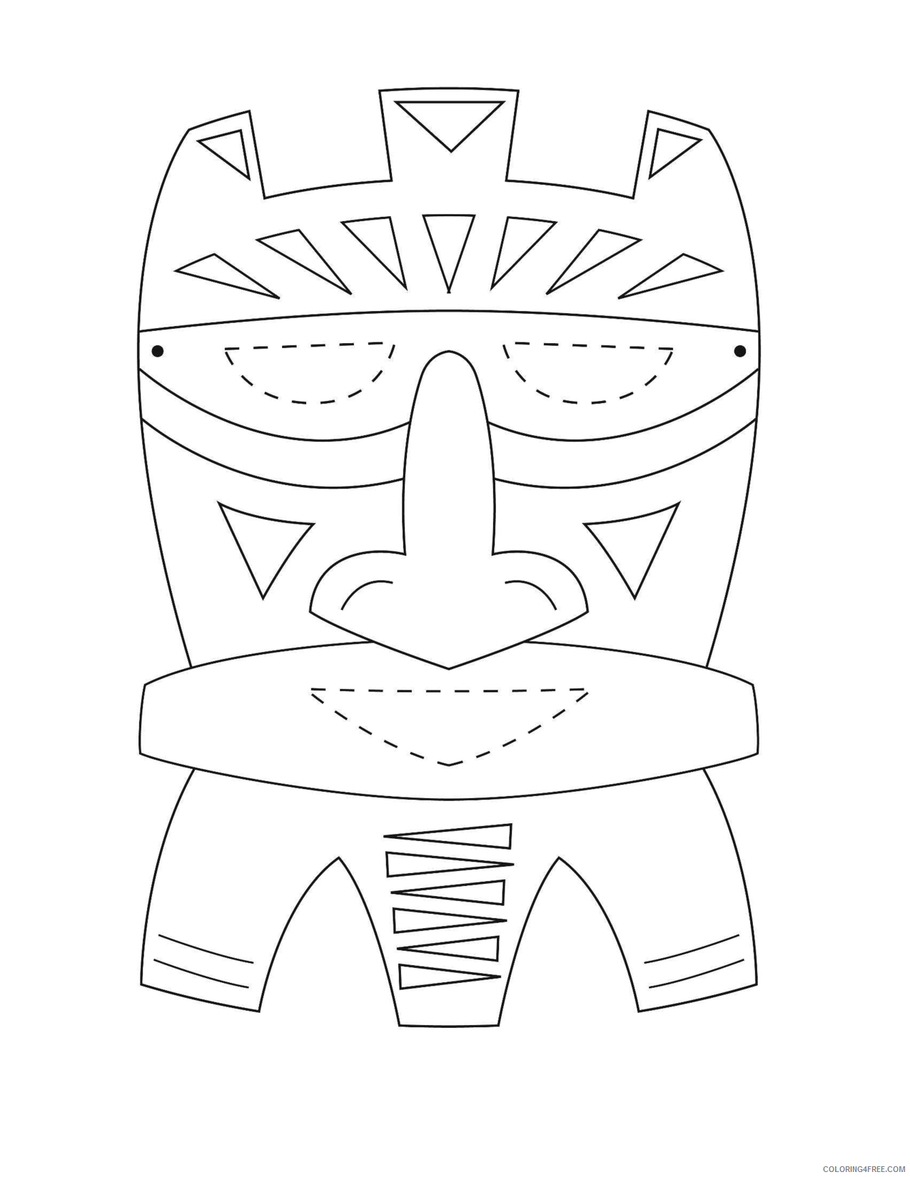 African Mask Coloring Page Printable Sheets Best Photos of African Mask 2021 a 2827 Coloring4free