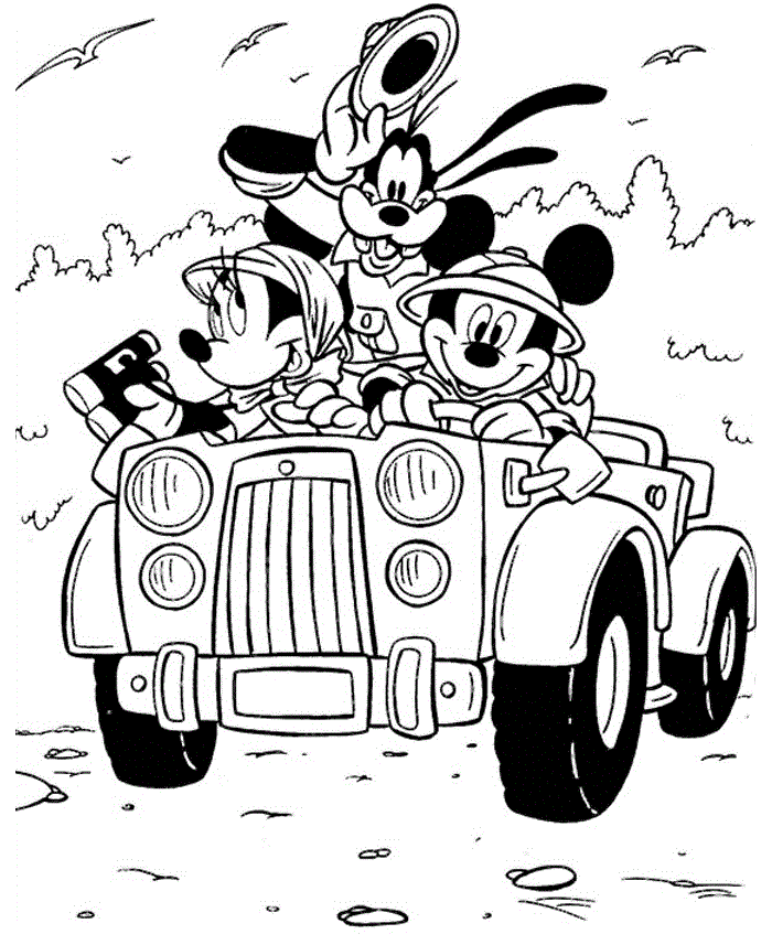 African Safari Coloring Pages Printable Sheets Mickey Minnie and Goofy African 2021 a 2836 Coloring4free