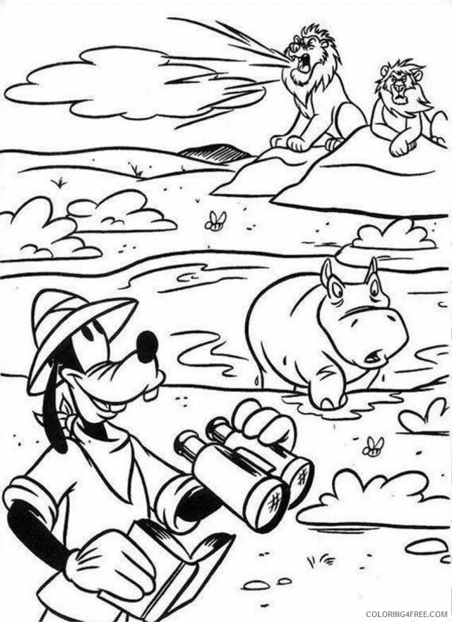 African Safari Coloring Pages Printable Sheets Mickey Mouse Safari Page 2021 a 2835 Coloring4free