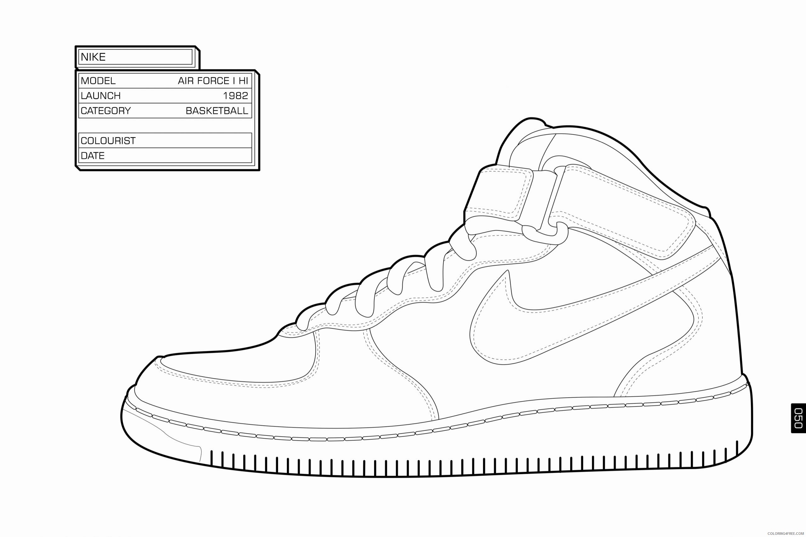 Air Nike Air Coloring Pages Printable Sheets Jordan Shoe Book Unique 2021 a 2883 Coloring4free