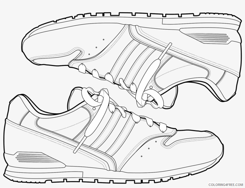 Air Nike Air Coloring Sheets Drawn Converse Transparent Running Shoe 2021 a Coloring4free