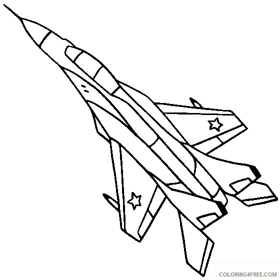 Air Plane Coloring Pages Printable Sheets Military Jet Fighter Airplane Coloring 2021 a 2925 Coloring4free