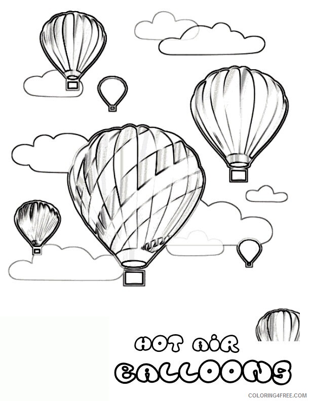Air Transportation Vehicle Coloring Page Sheets Fun Transportation Balloons Free 2021 a Coloring4free
