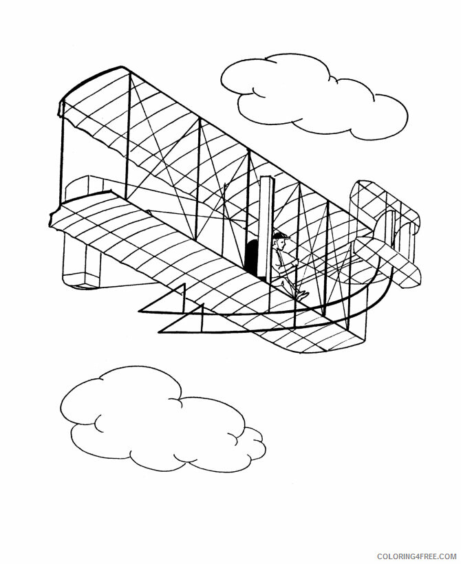 Airplane Color Page Printable Sheets BlueBonkers Wright Brothers flyer Coloring 2021 a 2950 Coloring4free