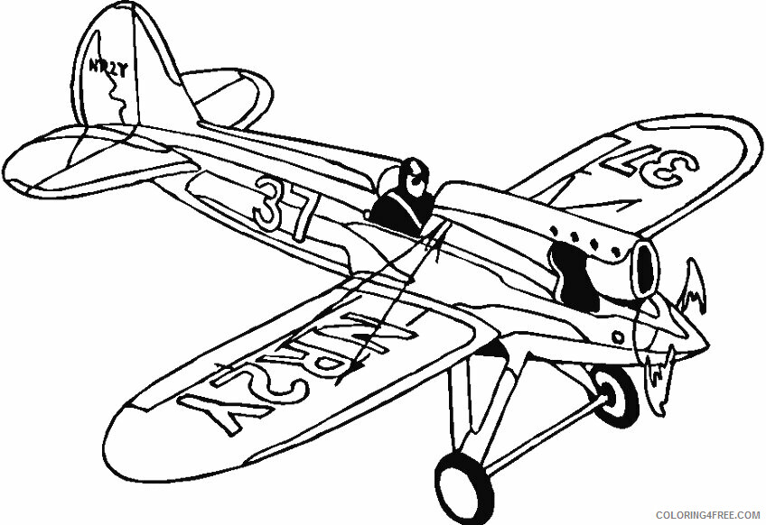 Airplane Coloring Page Printable Sheets Airplane For Kids 2021 a 2999 Coloring4free