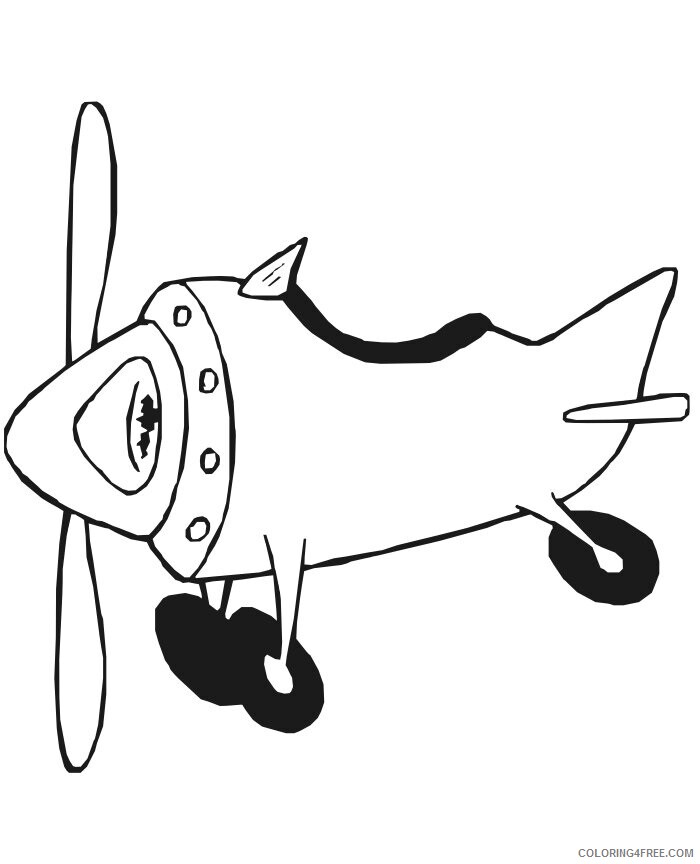 Airplane Coloring Page Printable Sheets Airplane Page Cartoonish Propeller 2021 a 2989 Coloring4free