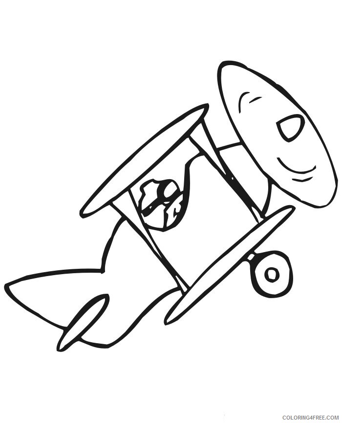 Airplane Coloring Page Printable Sheets Biplane Page Old Fashioned 2021 a 3006 Coloring4free