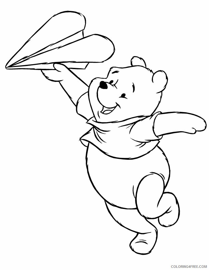 Airplane Coloring Page Printable Sheets Free Printable Winnie The Pooh 2021 a 3016 Coloring4free