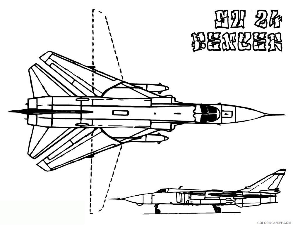 Airplane Coloring Pages For Kids Printable Sheets Military Airplane Fighter Jets 2021 a 3063 Coloring4free