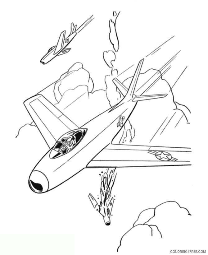 Airplane Coloring Printable Sheets Jet plane to color 007 2021 a 2974 Coloring4free