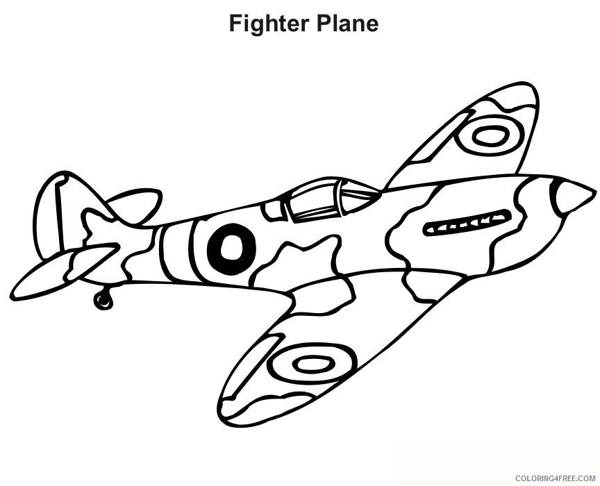 Airplane Coloring Printable Sheets Military Airplane Clipart 2021 a 2975 Coloring4free