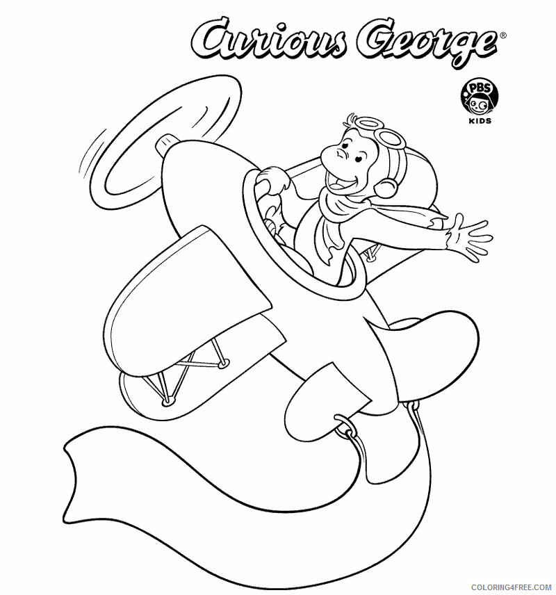 Airplane Pics for Kids Printable Sheets Curious George Printables PBS KIDS 2021 a 3121 Coloring4free