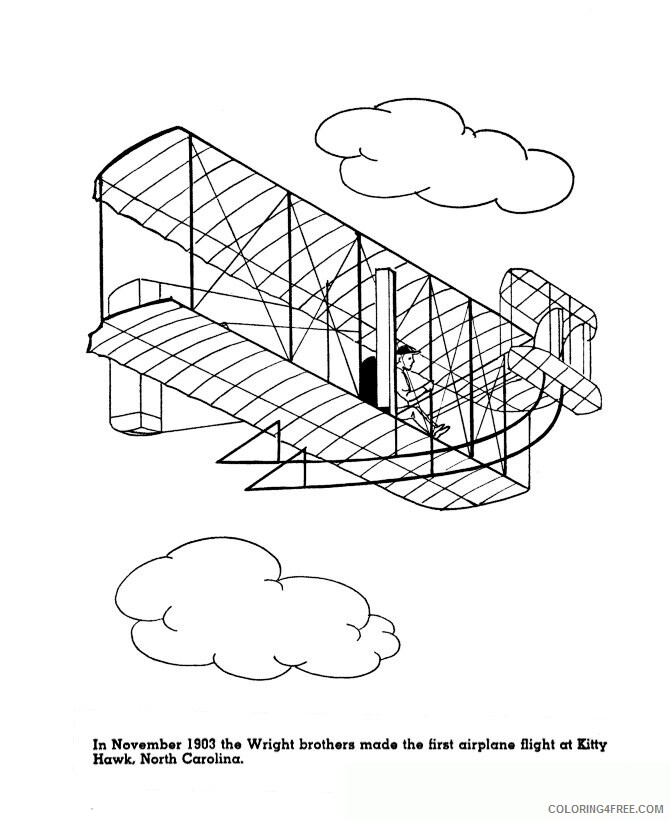 Airplane Picture to Color Printable Sheets The first airplane 019 jpg 2021 a 3141 Coloring4free