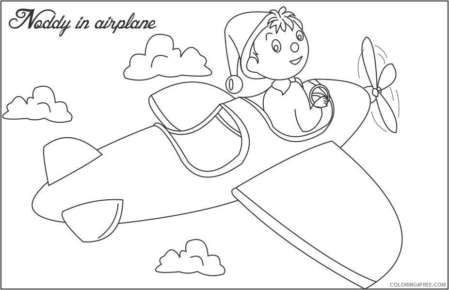 Airplane Pictures For Kids Printable Sheets Noddy in airplane printable coloring 2021 a Coloring4free