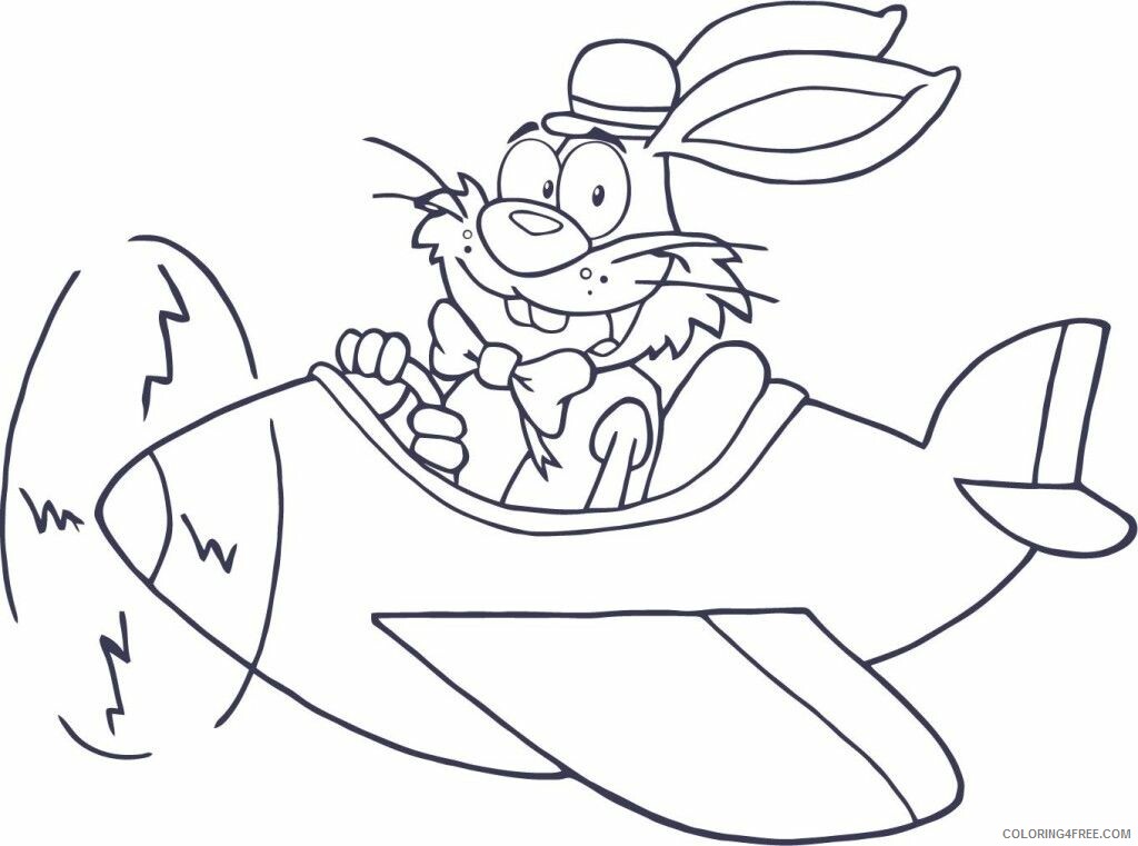 Airplane for Kids Printable Sheets Sweet Page Of Bunny 2021 a 3095 Coloring4free