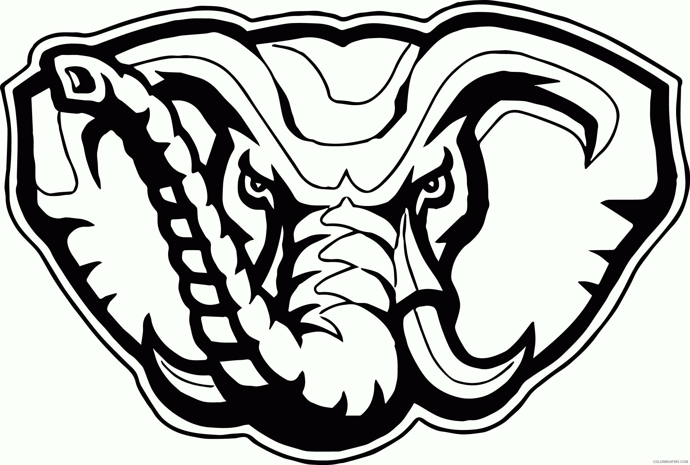 Alabama Football Coloring Pages Printable Sheets elephant logo alabama crimson 2021 a Coloring4free