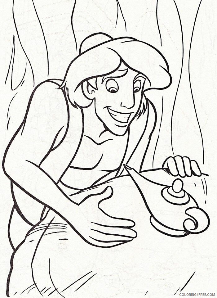 Aladdin Coloring Book Printable Sheets Aladdin And Magic Lamp Coloring 2021 a 3283 Coloring4free