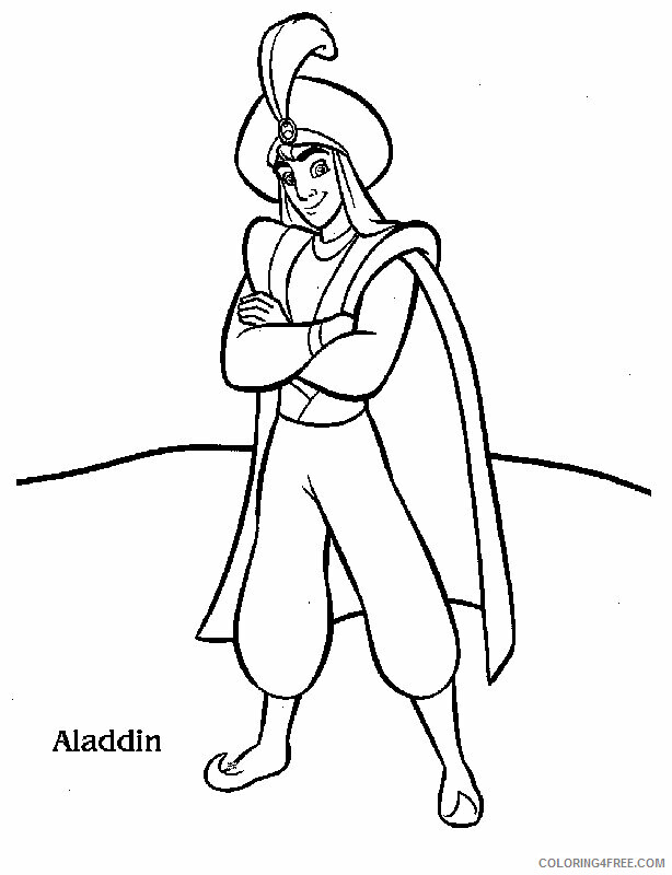 Aladdin Coloring Page Printable Sheets Aladdin And Genie Page 2021 a 3300 Coloring4free
