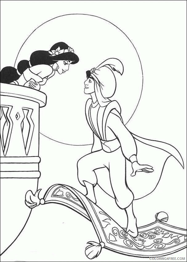 Aladdin Coloring Printable Sheets Free Printable Aladdin Pages 2021 a 3275 Coloring4free