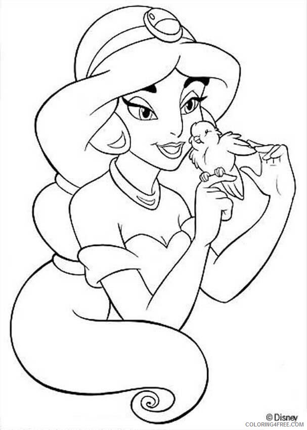 Aladdin and Jasmine Coloring Pages Printable Sheets Aladdin Dancing princess 2021 a 3220 Coloring4free
