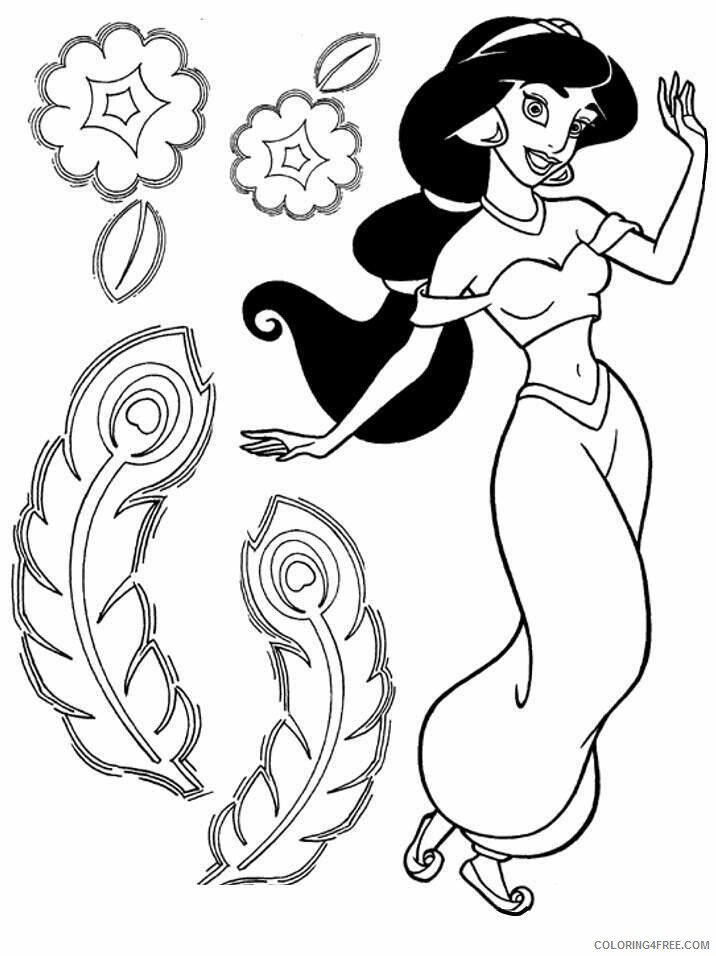 Aladdin and Jasmine Coloring Pages Printable Sheets Jasmine jpg 2021 a 3233 Coloring4free