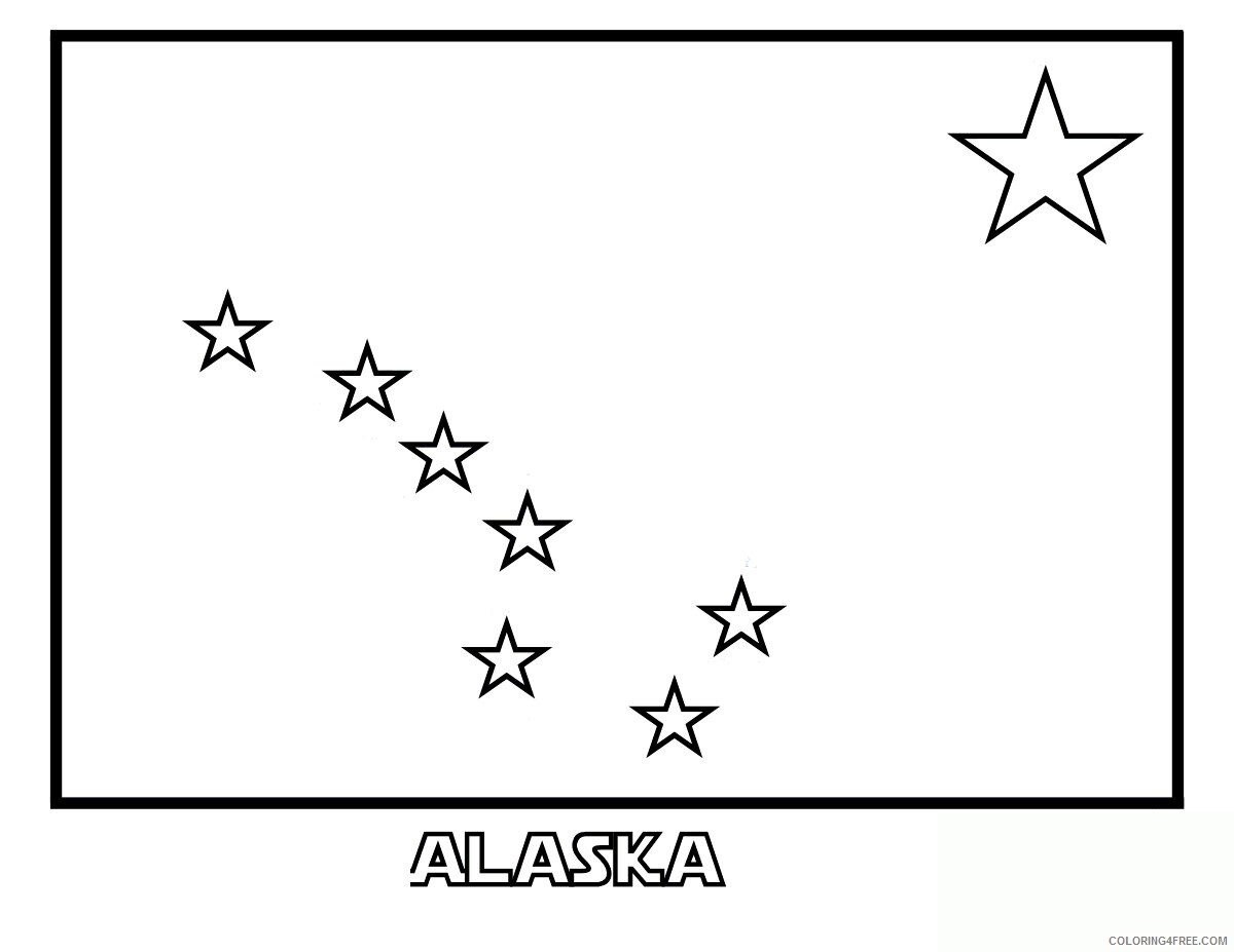 Alaska Flag Coloring Page Printable Sheets Alaska Flag Page 4 2021 a 3379 Coloring4free