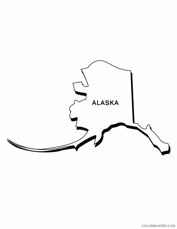 Alaska Map Coloring Page Printable Sheets Alaska To Print 2021 a 3384 Coloring4free