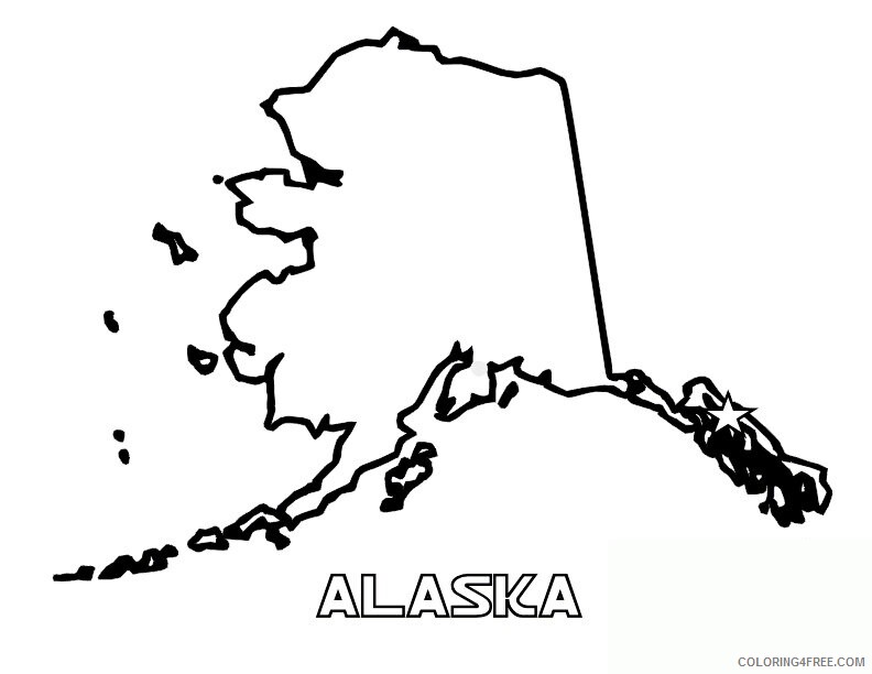 Alaska Map Coloring Page Printable Sheets State Flags Pictures jpg 2021 a 3389 Coloring4free