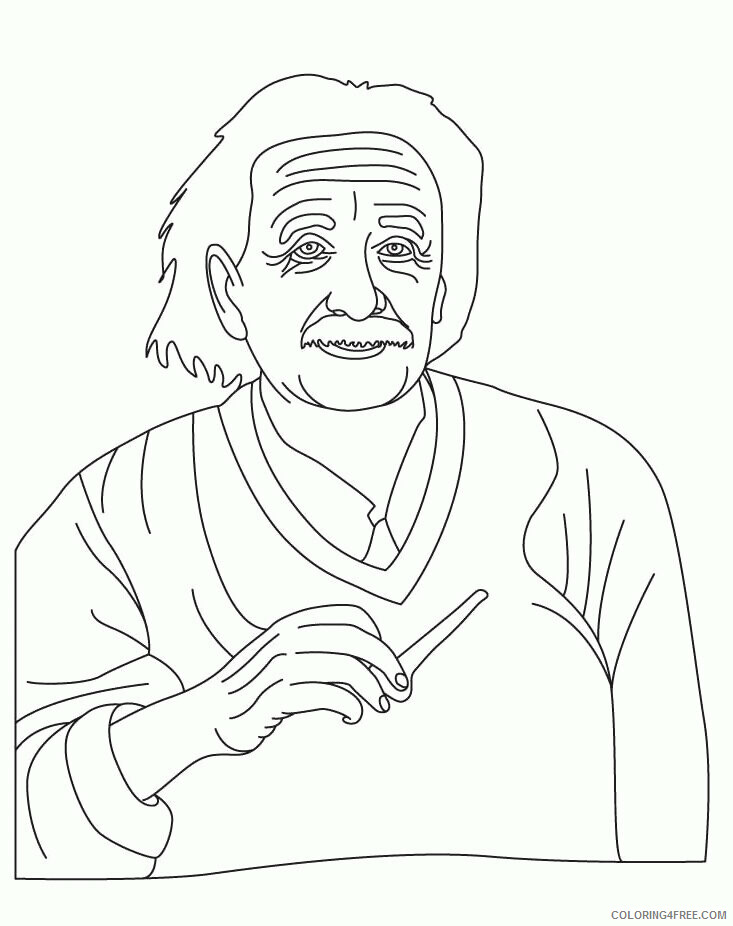 Albert Einstein Coloring Pages Printable Sheets Figure Albert Einsteins Attention To 2021 a 3398 Coloring4free
