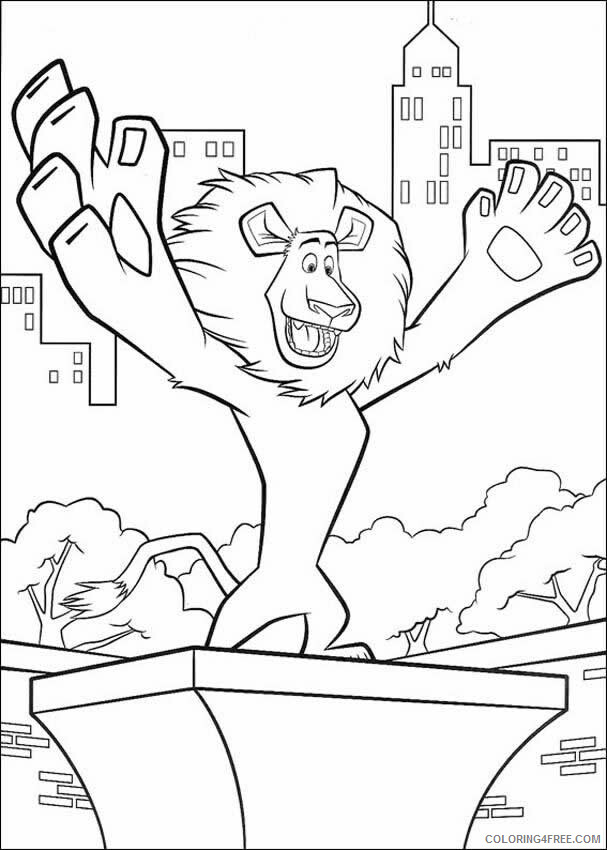 Alex The Lion Coloring Page Printable Sheets MADAGASCAR Alex the 2021 a 3418 Coloring4free