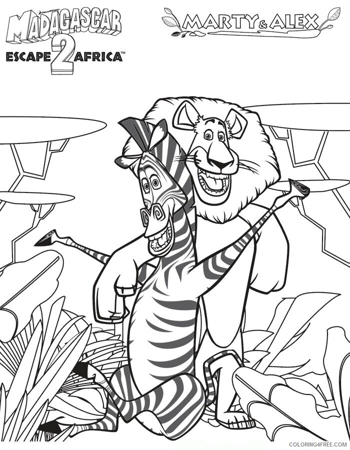 Alex The Lion Coloring Page Printable Sheets Madagascar Marty and Alex 2021 a 3416 Coloring4free