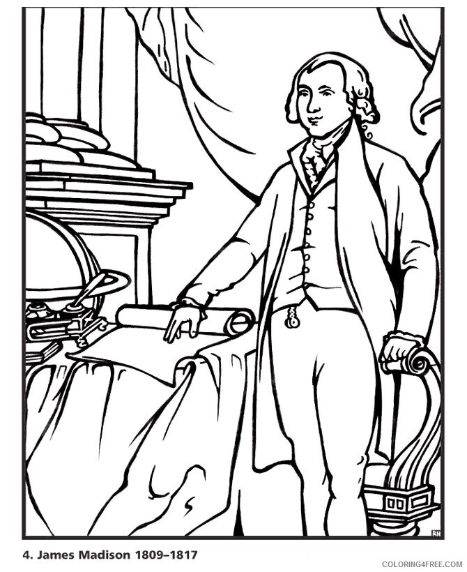 Alexander Hamilton Coloring Pages Printable James Madison Biography and pictures 2021 a Coloring4free