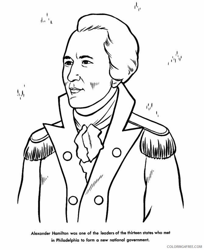 Alexander Hamilton Coloring Pages Printable Revolutionary War Alexander Hamilton 2021 a Coloring4free