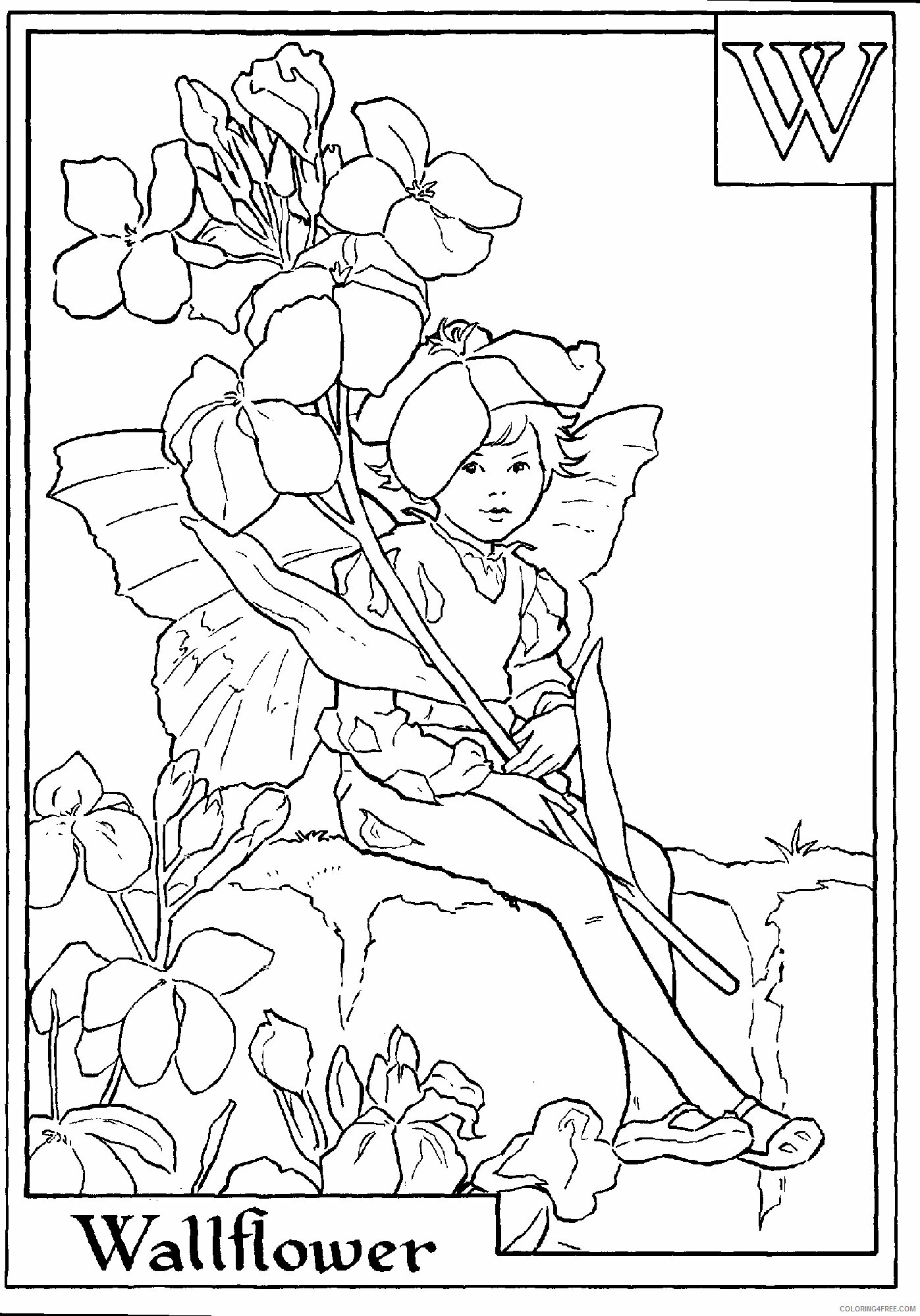 Alfabet Elfjes Coloring Pages Printable Sheets Letter S For Strawberry Flower 2021 a 3467 Coloring4free