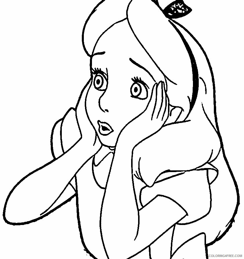 Alice Coloring Page Printable Sheets Alice In The Wonderland Coloring 2021 a 3489 Coloring4free