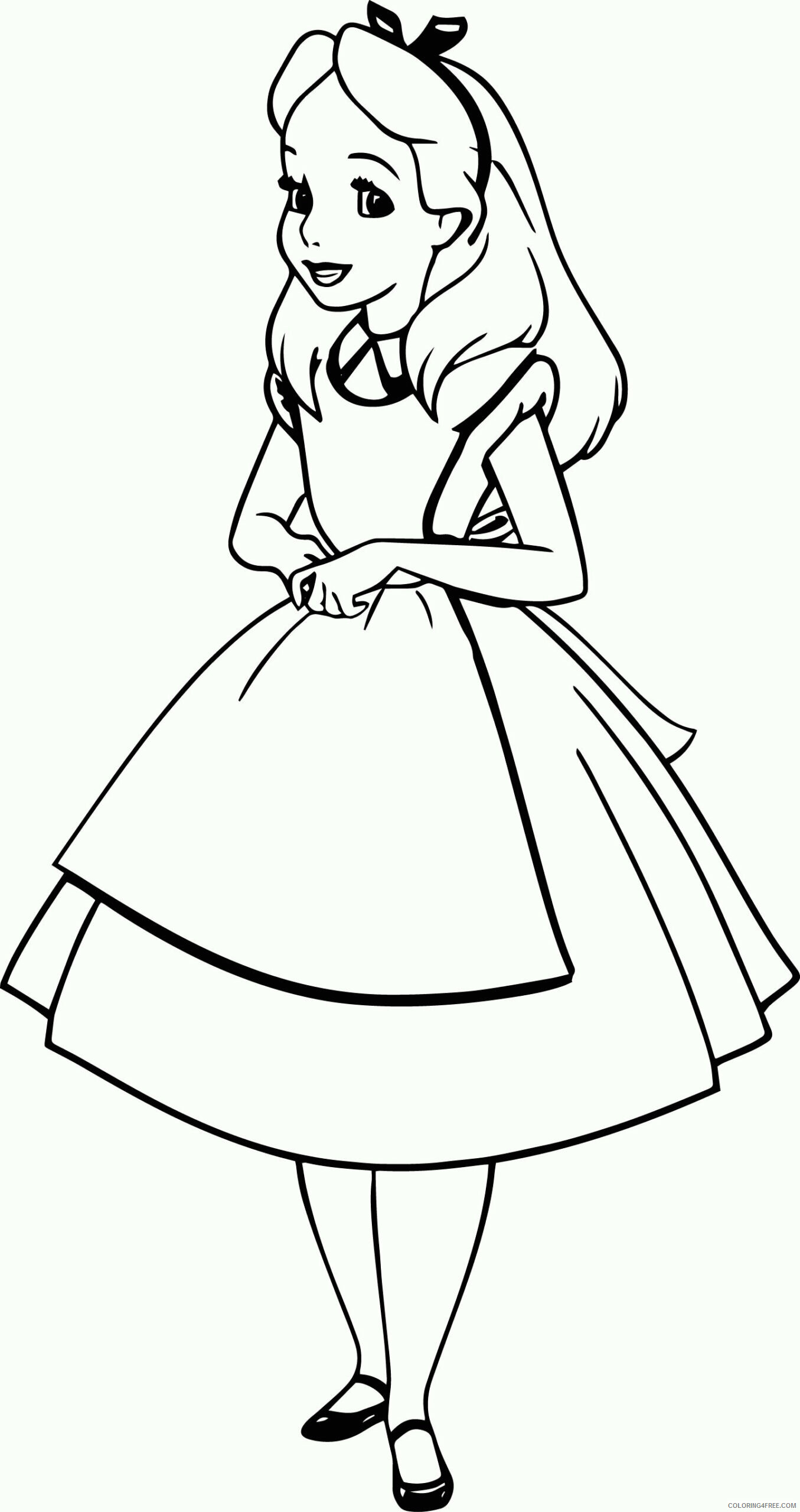 Alice Coloring Page Printable Sheets Alice In Wonderland Page 2021 a 3491 Coloring4free