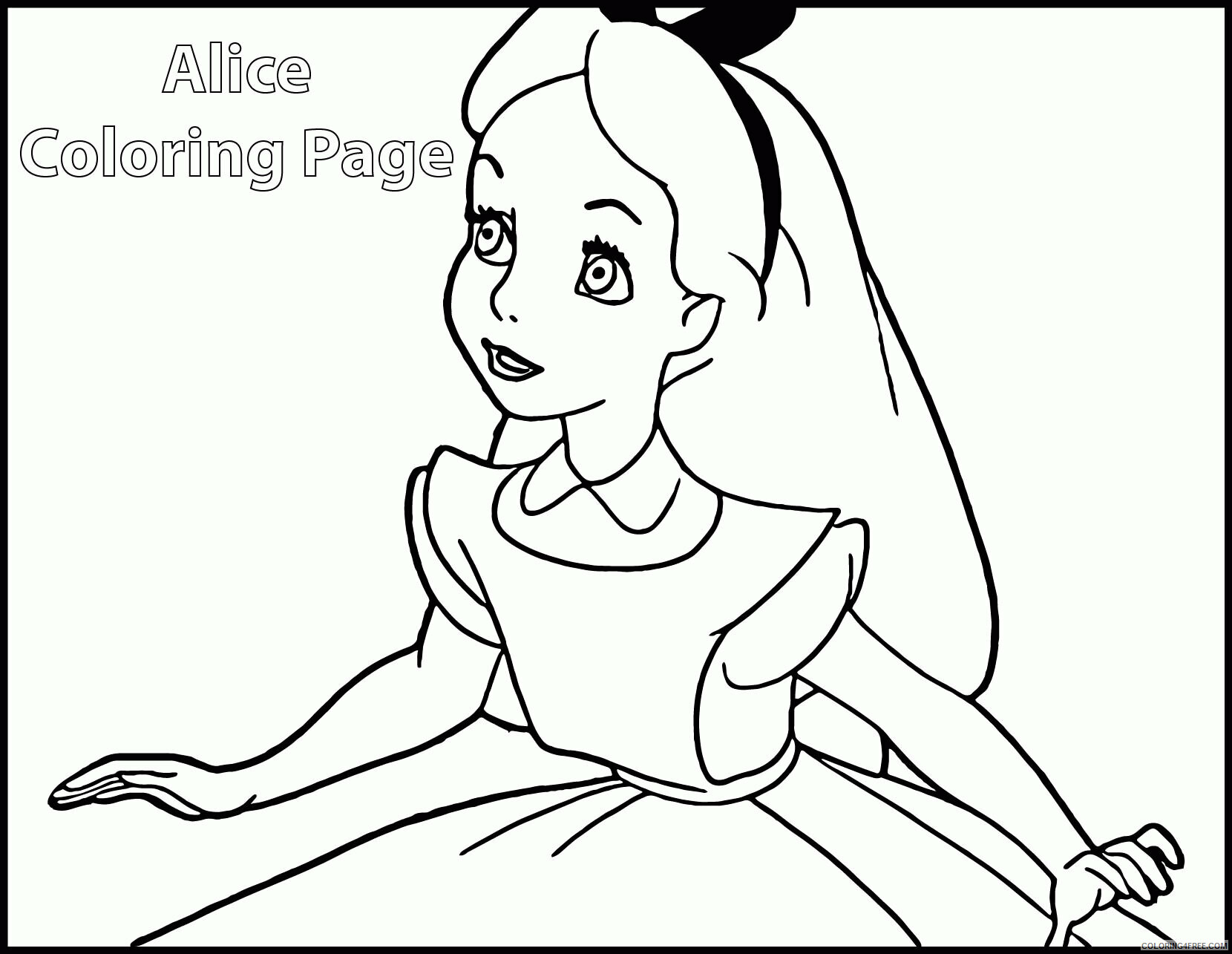 Alice Coloring Page Printable Sheets Alice In Wonderland Pages 2021 a 3505 Coloring4free