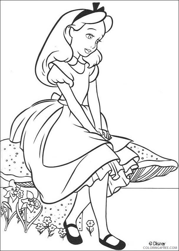 Alice Coloring Page Printable Sheets Alice in Wonderland pages 2021 a 3493 Coloring4free