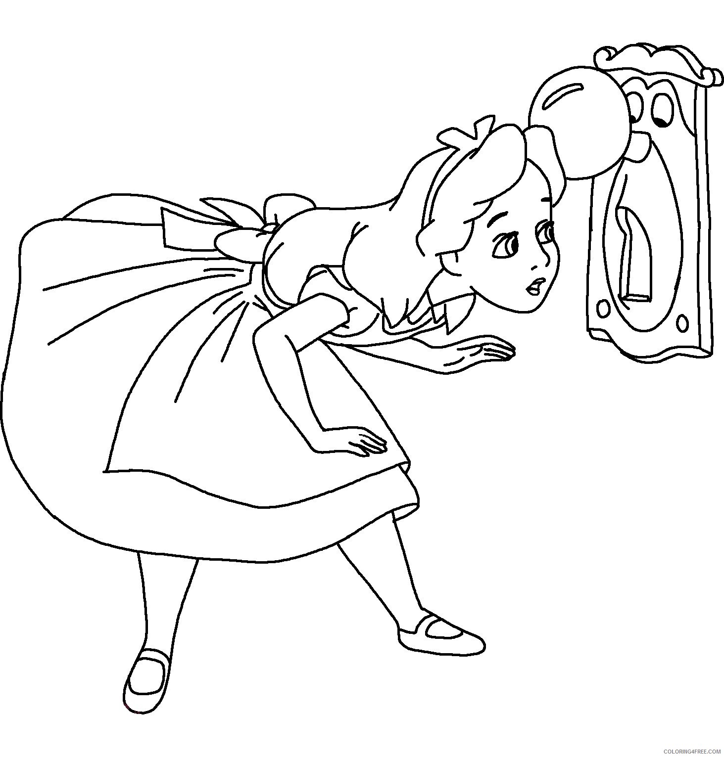 Alice Coloring Page Printable Sheets Alice in wonderland pages 2021 a 3502 Coloring4free