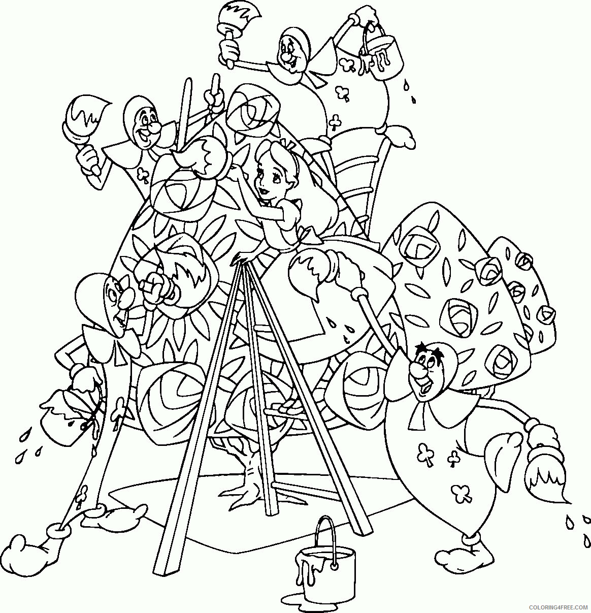 Alice Coloring Page Printable Sheets Free Printable Alice in Wonderland 2021 a 3508 Coloring4free