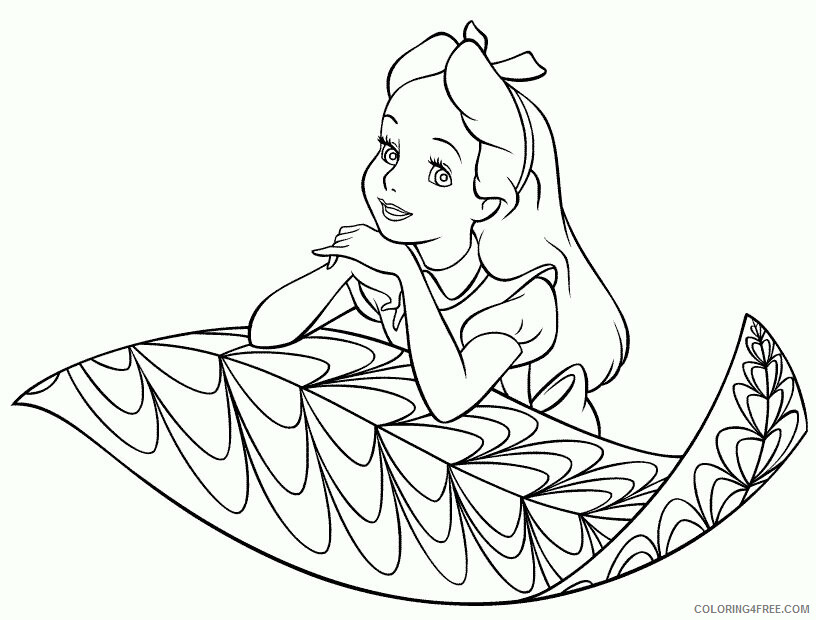 Alice Coloring Page Printable Sheets Free Printable Disney Alice in 2021 a 3509 Coloring4free