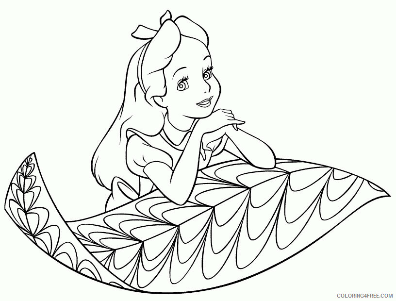 Alice Coloring Page Printable Sheets alice in wonderland pages 2021 a 3500 Coloring4free